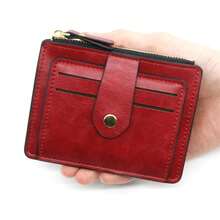 Unisex Fashion Card Holder Multifunctional Coin Purse, High-End Commuting Daily Versatile Zipper Solid Color Card Case Wallet For Women Card Wallet Small Wallet Cute Wallet Travel Essential Summer Red Wallet - Multicolor - View 4