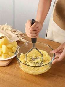 1pc Heavy Duty Potato Masher - Commercial And Household, Non Slip Handle, Stainless Steel, Easy To Clean, Suitable For Potatoes, Vegetables, And Fruits, Ideal For Home Chefs And Professional Chefs. Vegetable Masher/Harvester, Essential Kitchen Tool, Ergonomic Handle, Durable Kitchen Utensils, Home Decor, Gift For Women, Gift For Men - 彩色 - 查看 3