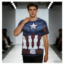 Captain Shield Men's TShirt Unisex Heroic Retro 3D Print Fashion TShirt For Adults Women Teens Casual Tee Tops - màu đen - Xem 3