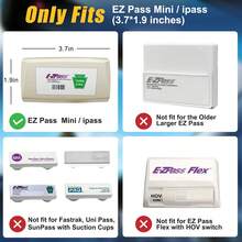 1pc EZ Pass Car Holder With Detachable Suction Cup, Suitable For EZ Pass Mini/IPass Transponder, Can Be Installed Without Removing Hook And Loop (Transparent, 1 Piece) - 1Pack Clear - View 2