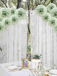 Dusty Sage Green Tissue Paper Pom Poms - Hanging Paper Flowers For Botanical Neutral Bridal Shower Wedding Birthday Graduations Christmas And Special Occasions( - Green Paper Flower Ball With Rat Tail - View 5