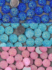 50 peças/pacote, Strass de Resina Redondos de 12mm, Strass de Resina de Bottom Plano de Pedra Natural, Strass Cúbicos de Zircônia de Bottom Plano Coloridos, Adequados para Decoração de Roupas DIY - 12mm 50 peças - Visão 12