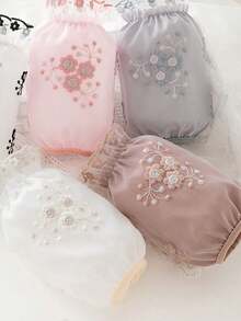 1 Pair Flower Lace Sleeve Cover, Floral Lace Cuff Sleeves Cover - Multicolor - View 6