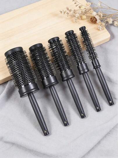 5件套/1件专业卷发梳套装，5件套，圆筒铝管梳，大波浪卷发梳，沙龙级防静电美发工具