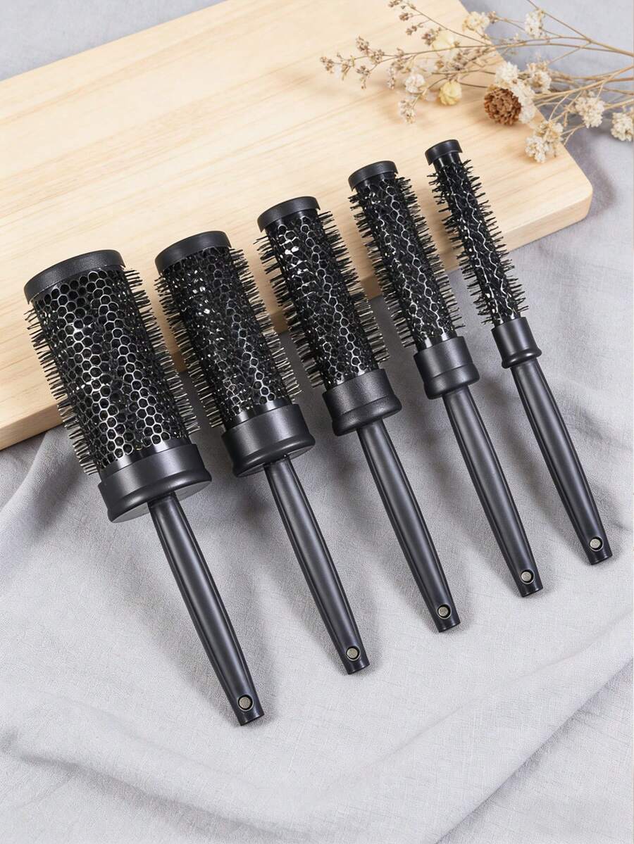 Bộ 5 lược uốn tóc chuyên nghiệp, 5 lược tròn bằng nhôm, lược tạo sóng lớn, dụng cụ tạo kiểu tóc chống tĩnh điện chất lượng salon. - Nhiều màu - Xem 1