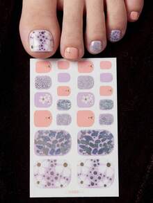 1 Pc Toenail Stickers, Nail Art Stickers, Summer Ocean Theme, Floral Pattern Toenail Stickers, Quick And Easy To Complete Your Manicure. Self-Adhesive Nail Stickers, Suitable For Women And Girls. Nail Supplies. - Multicolor - View 9