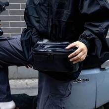 Bolsa de manillar de motocicleta, bolsa de almacenamiento de gran capacidad con estructura 3D y bolsillo con cremallera frontal, diseño colgante desmontable adecuado para motocicletas y bicicletas eléctricas, accesorio esencial para viajes en moto, equipo deportivo, regalo para hombres - A - View 5