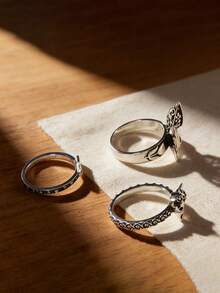 1件简约独特925纯银热销珐琅孤星州戒指轻盈缆绳链波西米亚风高端轻奢DIY吊坠女士精美珠宝情人节礼物JA - Mariposa Ring - 查看 1