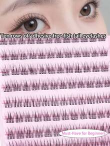 120片免胶鱼尾假睫毛，大容量！免胶鱼尾自粘假睫毛簇，新手无需胶水，轻松放大双眼，即刻佩戴，自然灵动。 - C - 查看 9