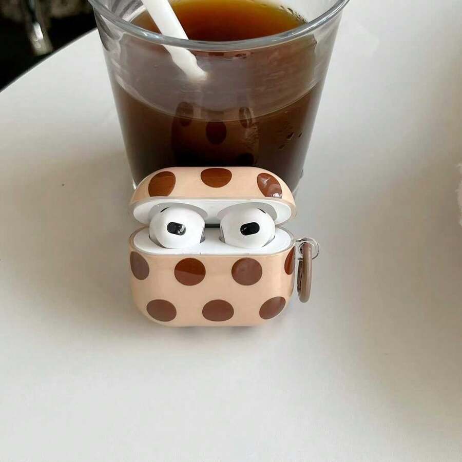 INS 韩版乳白色、酒红色、咖啡色波点耳机保护套，兼容 Pro 第三代、第一/二代无线蓝牙耳机第四代，带保护套 - 彩色 - 查看 1