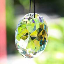 60mm Mandala Suncatcher Crystal Prisms Hanging Sunflower Faceted Glass Chandelier Parts Car Pendant Rainbow Maker Sunlight Catcher Home Garden Wedding Window Decor - A - View 4