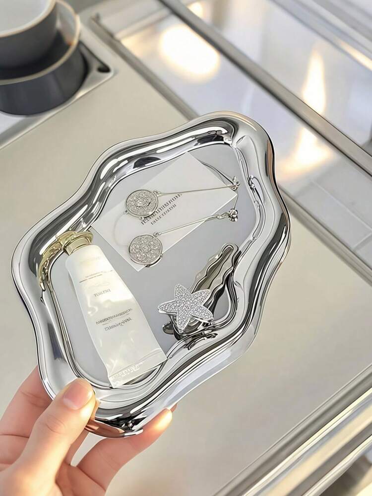 Bandeja Grande para Joias (1 unidade) - Design elegante hexagonal em formato de nuvem, amplo espaço para guardar colares, brincos e relógios - Caixa de joias em plástico resistente - Ideal para penteadeiras, banheiros e quartos - Presente perfeito para homens e mulheres, com estilo moderno e estético, superfície lisa, leve e funcional, porta-anéis, decoração elegante para casa, organizador de brincos e acessórios para o lar. - Multicolorido - Ver 6