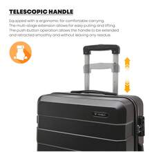 YONSLY 2‑Piece Suitcase Set 24/28 Inches With TSA Customs Lock YKK Zipper 4 Silent 360° Wheels Mesh Pocket Travel Suitcase For Vacation Family Outings - 黑色 - 查看 7