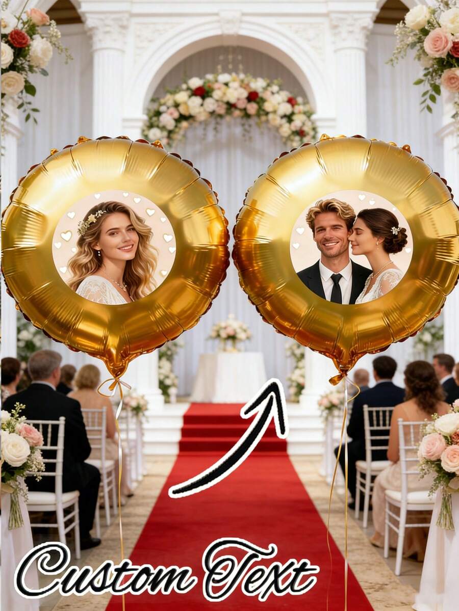 Customized Photo Balloons - Personalize Party Decorations With Your Own Photos, Suitable For Birthdays, Weddings, Graduations, Anniversaries - No Power Required, Easy To Set Up - Available In White, Pink, Gold, Black, Rose Gold And Other Colors - Perfect For Photos And Celebrations, Celebration Supplies, Holiday Design, Material, Celebration Decorations, Event Planning - Multicolor - View 1