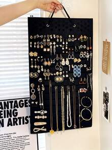 Earring Organizer/Hanger - Holds Up To 300 Pairs Of Earrings, Compact Design, Soft Material, Women's/Girls Earring Hanger/Display Rack - 1 Piece - Multicolor - View 2