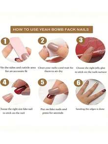 Upgrade Your Look 24-Piece Chinese A-Type White French Fashion Nail Set For Parties, Dances, And Daily Wear - Multicolor - View 4