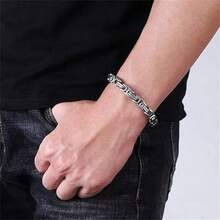 Men's Punk Style Cross Vintage Genuine Leather Bracelet, New Fashionable High-Quality Daily Wear, Suitable For Birthday, Engagement Gifts - 多色的 - 查看 3