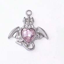 10/20pcs Random Zinc Alloy Y2K Series Pendants, Bow, Cross, Heart, Bear Charm Pendants, Suitable For DIY Necklace, Bracelet, Earring, Keychain Jewelry Making - Pink - View 5