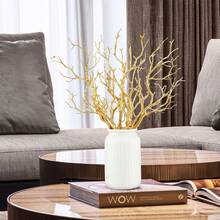 1 Peça Galho de Árvore Artificial Mansanita de 40 cm, Galho em Formato de Chifre de Cervo de Plástico Falso, Haste Decorativa de Planta para Casa, Casamento, Centro de Mesa de Jantar, Decoração de Feriados - Dourado - Visão 2
