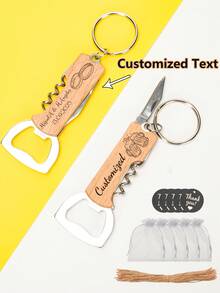 定制款20/50件套多功能开瓶器套装，带钥匙扣，简易手动开瓶器，方便携带。可提供激光雕刻定制服务，打造个性化开瓶器，是派对上实用的葡萄酒配件，也适用于啤酒和汽水。是生日、周年纪念日、婚礼、乔迁之喜等各种场合的理想之选。 - 木質色 - 查看 8