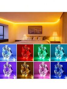 شريط إضاءة LED RGB مع جهاز تحكم عن بعد 44 مفتاح، مناسب لغرفة النوم وغرفة المعيشة وديكور المنزل وإضاءة الحفلات، قابل لتعديل الألوان والأنماط، جهاز تحكم شريط LED RGB 44 مفتاح إضاءة ليلية، غرفة المعيشة والمطبخ وحفلة عيد الميلاد وحفلة هالوين وغرفة النوم إضاءة ليلية صغيرة، شريط LED USB، شريط LED مرن، 1 متر/2 متر/3 أمتار/5 أمتار، مناسب للتلفزيون والكمبيوتر وإضاءة خلفية الخزانة - الضوء الملون - مشاهدة 10
