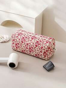 1 pièce Sac de rangement matelassé à imprimé floral pour sèche-cheveux, sac à outils de coiffure avec poche intérieure, étui de voyage pour sèche-cheveux, sac pour fer à friser, sac à maquillage - Multicolore - Voir 17