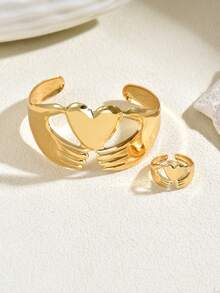 Set de 2 piezas de pulsera y anillo con forma de gota de aceite exagerada de estilo casual y de moda para el verano, adecuado para uso diario y para fiestas de mujeres - traje - Ver 8