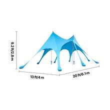 Beach Tent Sun Shelter, UPF50+ Sun Protection, 9.2 Ft Tall, 20 X 13 Ft, Easy Pop Up Beach Canopy With Sandbags, Stability Poles, Sand Shovels, Portable Shade For Family Outings, Camping, Fishing - Triangular 8-sandbag set, 20*13ft, Blue - 查看 10