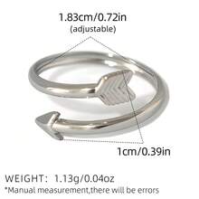 Uself Bộ 3 nhẫn/1 chiếc bằng thép không gỉ 304 mạ vàng 18K, thiết kế hai tông màu hình mũi tên, vàng và bạc bóng, kiểu dáng tối giản, thích hợp đeo hàng ngày và dự tiệc, là món quà lý tưởng cho phái nữ. - Nhiều màu - Xem 6
