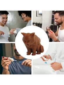 Funny Cat Butt Shaped Toothpaste Dispenser, Automatic Toothpaste Squeezer With Cat Tail Design (No Battery Required), Perfect Gag Gift For Cat Lovers, Pranksters And Humorists, Also A Unique Bathroom Decor And Gift, Cat Toothpaste Dispenser, Prank Toothpaste Squeezer - Multicolor - View 2