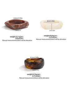 1件/3件/套 波西米亚几何弧形树脂手链，奢华休闲派对女士及情侣婚礼节日百搭金属饰品手链礼物（手链的图案和颜色以实物为准） - 彩色 - 查看 11