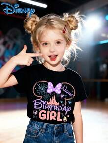 Summer Baby Boy And Girl Casual And Fashionable Short-Sleeved T-Shirt, With A Design Of A Disney Castle. Suitable For Party Outfits And Daily Wear. - 黑色 - 查看 2