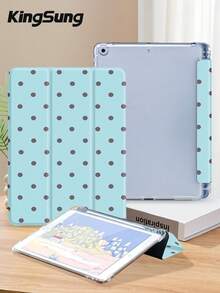 Kingsung Ốp lưng máy tính bảng họa tiết chấm bi, tương thích với iPad 9.7/10.2/10.5/10.9/12.9/Pro 11, thế hệ thứ 10, Air 8 (M4) 2026 (11/13 inch), tương thích với Samsung Galaxy Tab S6 Lite 10.4 inch, tương thích với Kindle Paperwhite thế hệ thứ 12 2024, Kindle thế hệ thứ 11 2022. Có chức năng chống rơi vỡ, chân đế thông minh/tự động bật/tắt màn hình. - Nhiều màu - Xem 5