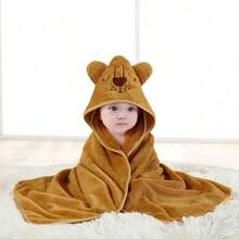 Cute Cartoon Children's Towel Set, Soft Coral Fleece, Strong Water Absorption, Hand Wash Only - Available In Gray, White, Pink, Blue - For Boys And Girls - Multicolor - View 12