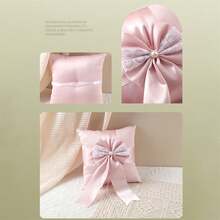 Flower Girl Baskets And Ring Bearer Pillow Set, Flower Girl Basket With Pearl Handle For Flower Girls, Ring Pillow For Ring Boy - Pink - View 4