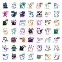 15张全新抽象猫咪贴纸 - 创意可爱趣味猫咪主题宠物贴纸，防水涂鸦贴纸 - 彩色 - 查看 11