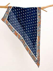 1条红色波点佩斯利三角围巾，多功能女士仿棉麻质感围巾披肩，适合旅行、度假、休闲、通勤、领口装饰、时尚手提包装饰 - 彩色 - 查看 14