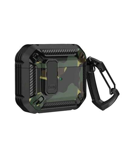 1pc Armor Camouflage Print Anti-Drop TPU Earphone Case, Suitable Compatible With Apple 1/2/3/Pro2/Pro Models