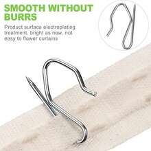 50 buah Pengait Tirai Stainless Steel, Pengait Pin Logam Tugas Berat dan Pengait Pengontrol Lipatan, Cocok untuk Tirai Lipat Pensil, Rel, Cincin, dan Sistem Geser - Tipe A - View 2