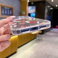 Pink Bow Transparent Glitter Phone Case Compatible With IPhone 17, 17 Pro, 17 Air, 17 Pro Max, Suitable Compatible With Apple 16 Pro Max/15/14/13 Pro Max, Pattern Won't Fade, Protective Phone Case - Pink Bow - View 8