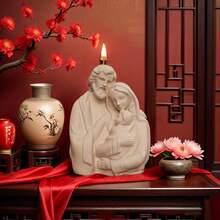 1个新款耶稣一家硅胶蜡烛模具，DIY手工桌面装饰配件，节日礼物硅胶模具 - A-白色 - 查看 5