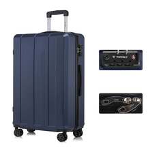 YONSLY Suitcase 20/24/28 Inch With YKK Zipper, TSA Lock, 4 Quiet Wheels, 360° Mesh Compartment, Hard Shell Suitcase, Large Trolley Suitcase, Carry-On Luggage For Holidays, Short Trips And Business Trips - 深藍 - 查看 9
