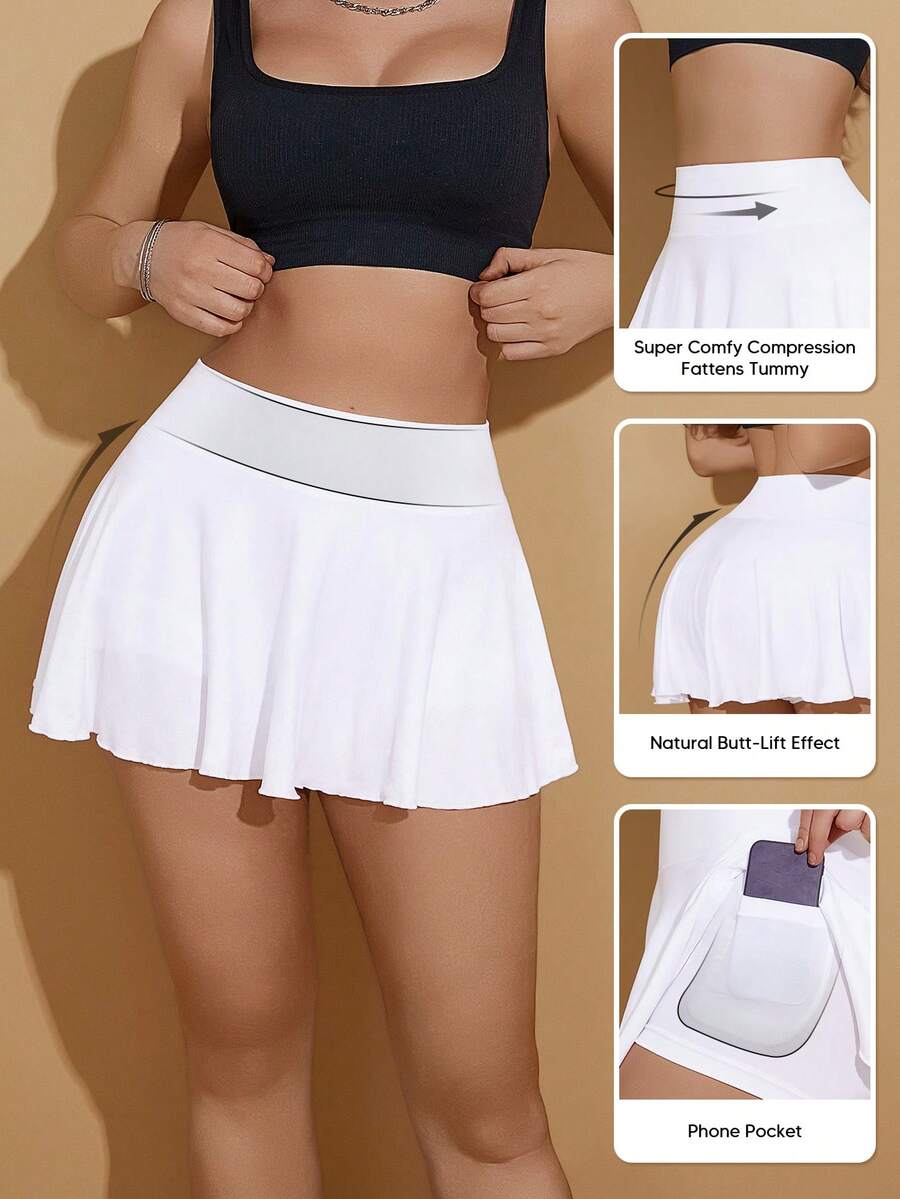 Suprenx Women's Shapewear Dress With Built-In Shaper, Fitted Short Loungewear - White - View 1