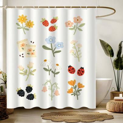 1件几何线条艺术春季风格浴帘，色彩缤纷的几何现代风格浴室装饰，如油画般的现代设计，独特的家居礼物，送给朋友的礼物