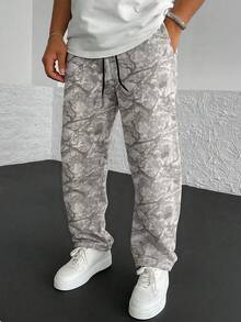 MAISONFOX Quần nỉ nam thời trang đường phố phong cách Y2K, in họa tiết rằn ri toàn thân, nhẹ và thoải mái, phù hợp mọi mùa, quần jogger ống rộng dáng suông nam, quần nỉ dài rộng in họa tiết rằn ri phong cách retro ngoài trời, món đồ thiết yếu, quần ống rộng, quần rằn ri nam, quần rằn ri dáng rộng, quần jogger rằn ri, phong cách những năm 2000, phù hợp cho các bữa tiệc rave, món đồ thiết yếu - Màu be - Xem 4