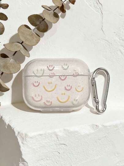 1 chiếc ốp tai nghe TPU hình mặt cười nhiều màu sắc, tương thích với Apple 1/2/3/4, Pro/Pro2