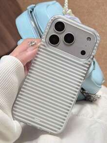 Y2K Retro Brown Striped Transparent Phone Case, Compatible With IPhone 17/12/13/14/15/16 Pro Max/14/15/16 Plus/11, Artistic And Simple Looking Phone Case With Soft Back Cover That Is Shockproof, Waterproof, Drop Resistant, And Scratch Resistant - Sọc trắng trong suốt - Xem 8