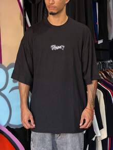 Chronic Oversized T-Shirt With Graffiti Print, Premium Promotion, New Release, Street Style, Skate - màu đen - Xem 2