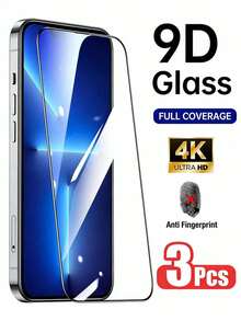 BOLLYMORE 3pcs Scratch-Resistant Tempered Glass Screen Protector, High-Definition Tempered Glass Screen Protector, Suitable For IPhone 15/16/15 Pro/14/13/12/17/17 Pro/17 Pro Max/17 Air/17 E, Shatter-Proof, Scratch-Resistant, Durable Tempered Glass Screen Protector - Clear - View 37