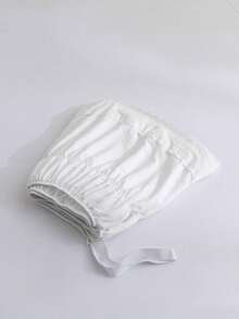 1pc White Solid Color Bed Skirt With Butterfly Lace Trim, Minimalist Classic Daily Style, Comfortable Breathable Polyester Fabric, Suitable For All Seasons, Suitable For Bedroom Environment And Home Decor, Butterfly Trim, Lace Bedding, White Aesthetics, Minimalist Decor Style, All-Season Bedding, Romantic Home Style - Multicolor - View 8